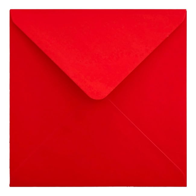 Electric Red Envelope 155mm Square Closed