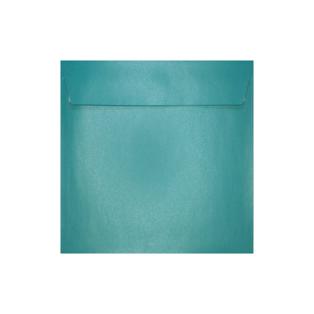 Baby Blue 155mm x 155mm Square Pearlescent Envelope. Peel/Seal. 120gsm Wallet Flap.