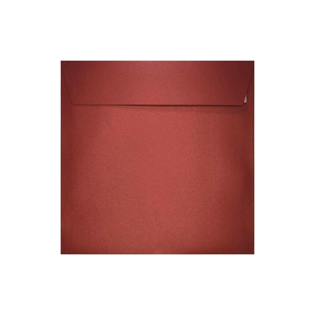 Cardinal Red 155mm x 155mm Square Pearlescent Envelope. Peel/Seal. 120gsm Wallet Flap.