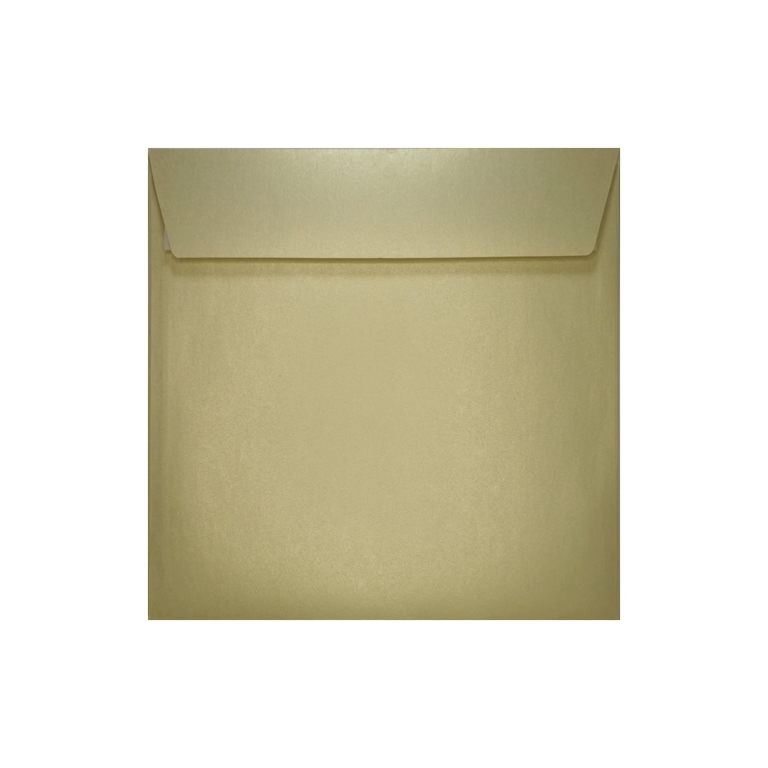 Champagne 155mm x 155mm Square Pearlescent Envelope. Peel/Seal. 120gsm Wallet Flap.