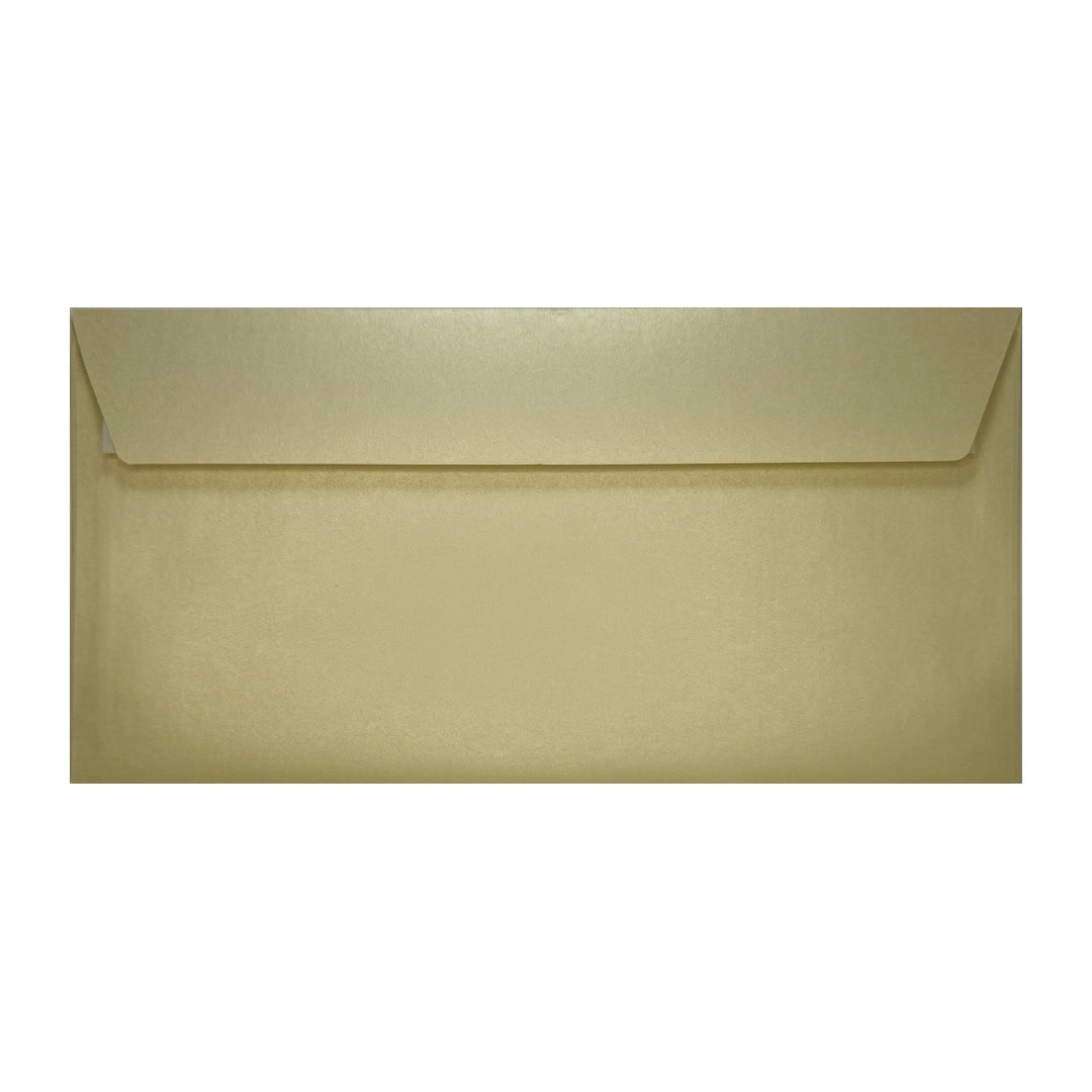 Champagne 110mm x 220mm DL Pearlescent Envelope. Peel/Seal. 120gsm Wallet Flap.