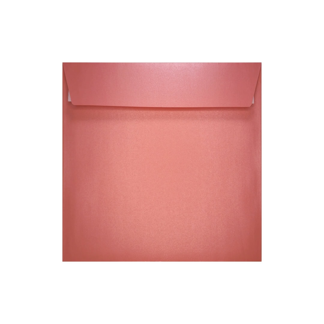 Baby Pink 155mm x 155mm Square Pearlescent Envelope. Peel/Seal. 120gsm Wallet Flap.