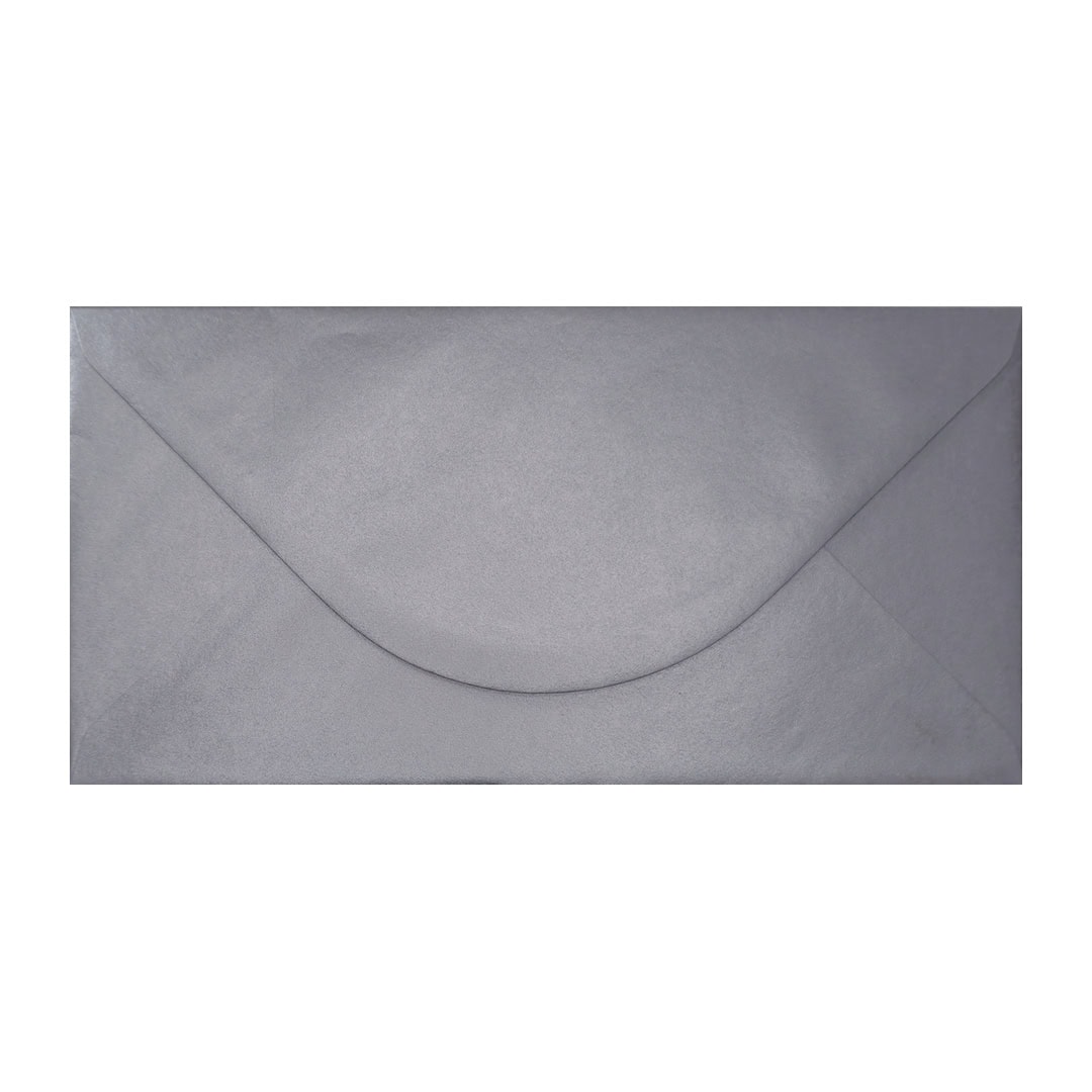 Silver 110mm x 220mm Envelope. Silver 100gsm DL Envelope. Gummed.