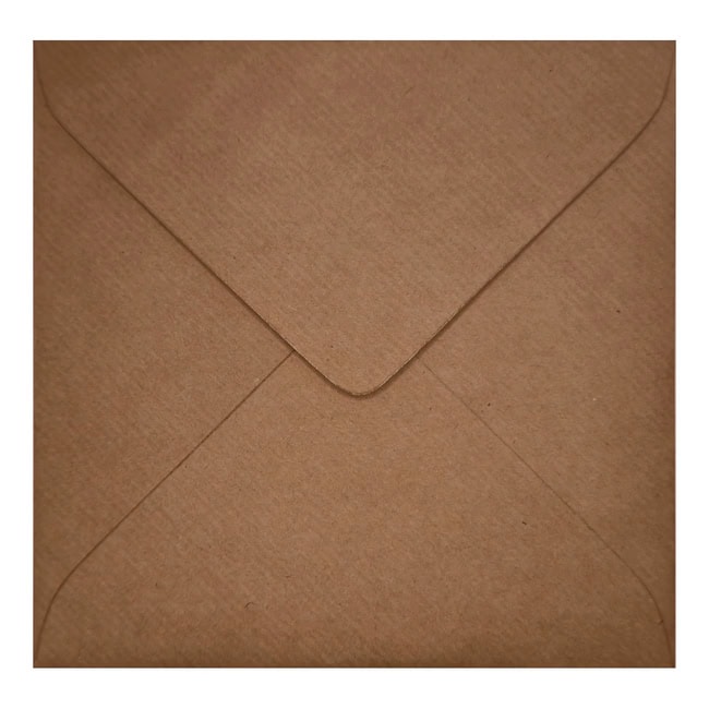 Brown Ribbed Envelope 155mm Square Closed