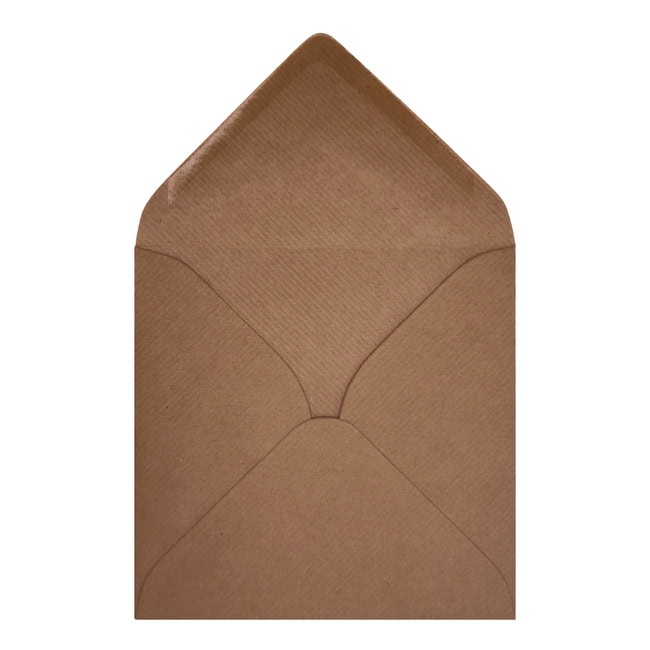 Brown Ribbed Envelope 155mm Square Open