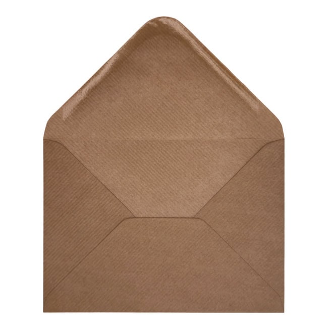 Brown Ribbed Envelope 5x7 Open