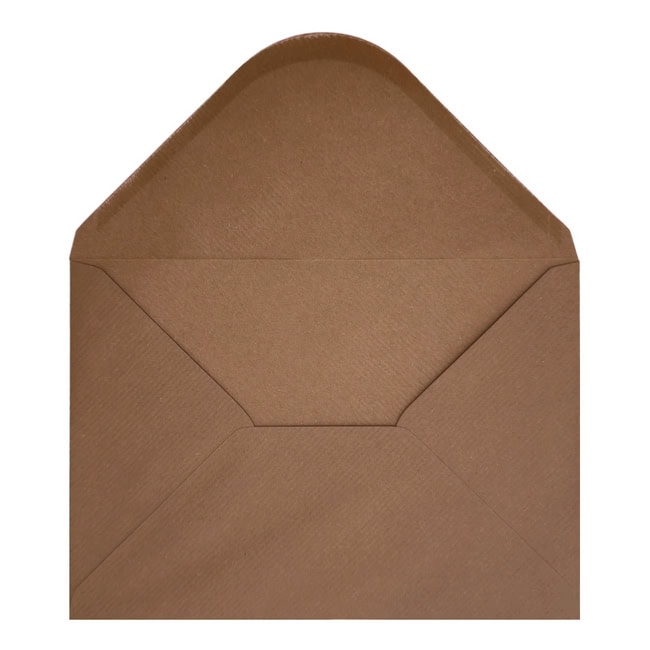 Brown Ribbed Envelope A5 Open