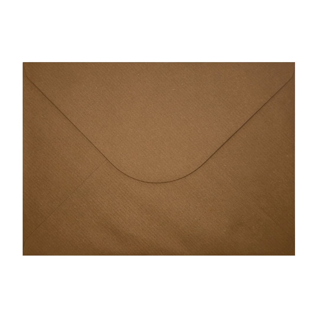 Brown Ribbed 152mm x 216mm Envelopes. 100 Brown 100gsm A5 Envelopes. Gummed.