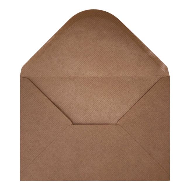 Brown Ribbed Envelope C5 Open