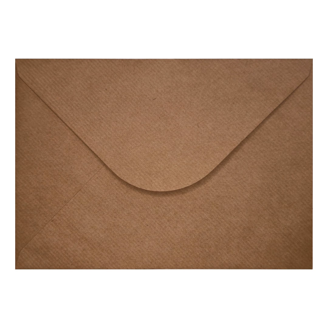 Brown Ribbed 162mm x 229mm Envelope. Brown 100gsm C5 Envelope (to fit A5). Gummed.