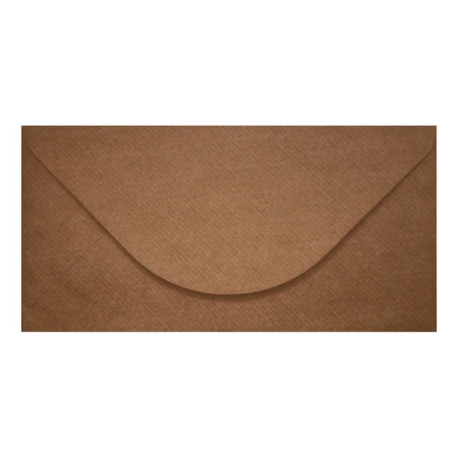 Brown Ribbed Envelope Dl Closed