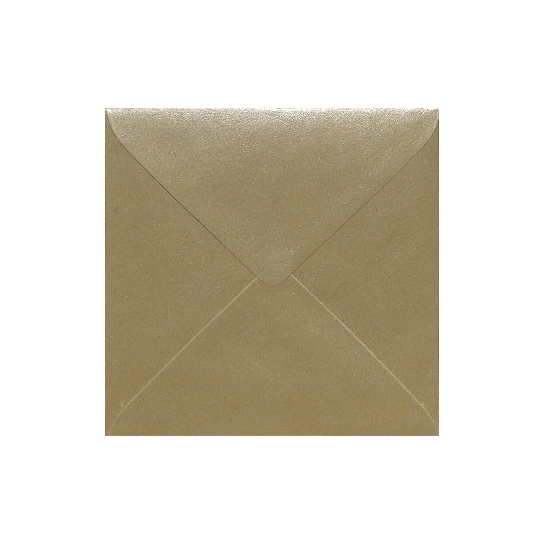 Champagne Kraft 155mm x 155mm Square Envelope. Gummed. 115gsm V-Flap.