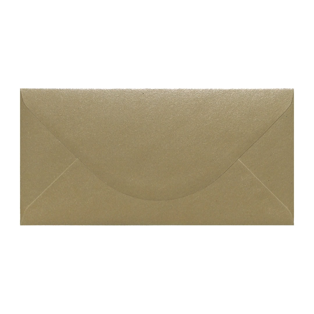 Champagne Kraft 110mm x 220mm DL Envelope. Gummed. 115gsm V-Flap.