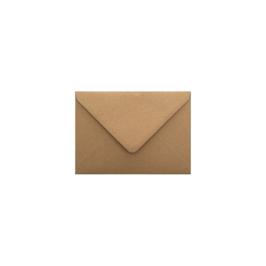 Fleck Kraft 70mm x 110mm Envelopes. 100 Brown 110gsm Gift/Place Card Envelopes. Gummed.