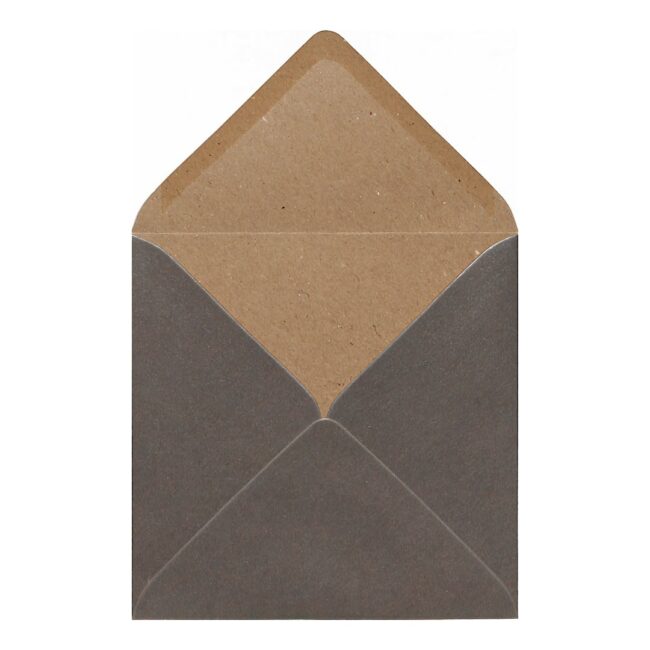 Pewter Kraft Envelope 155mm Square Open