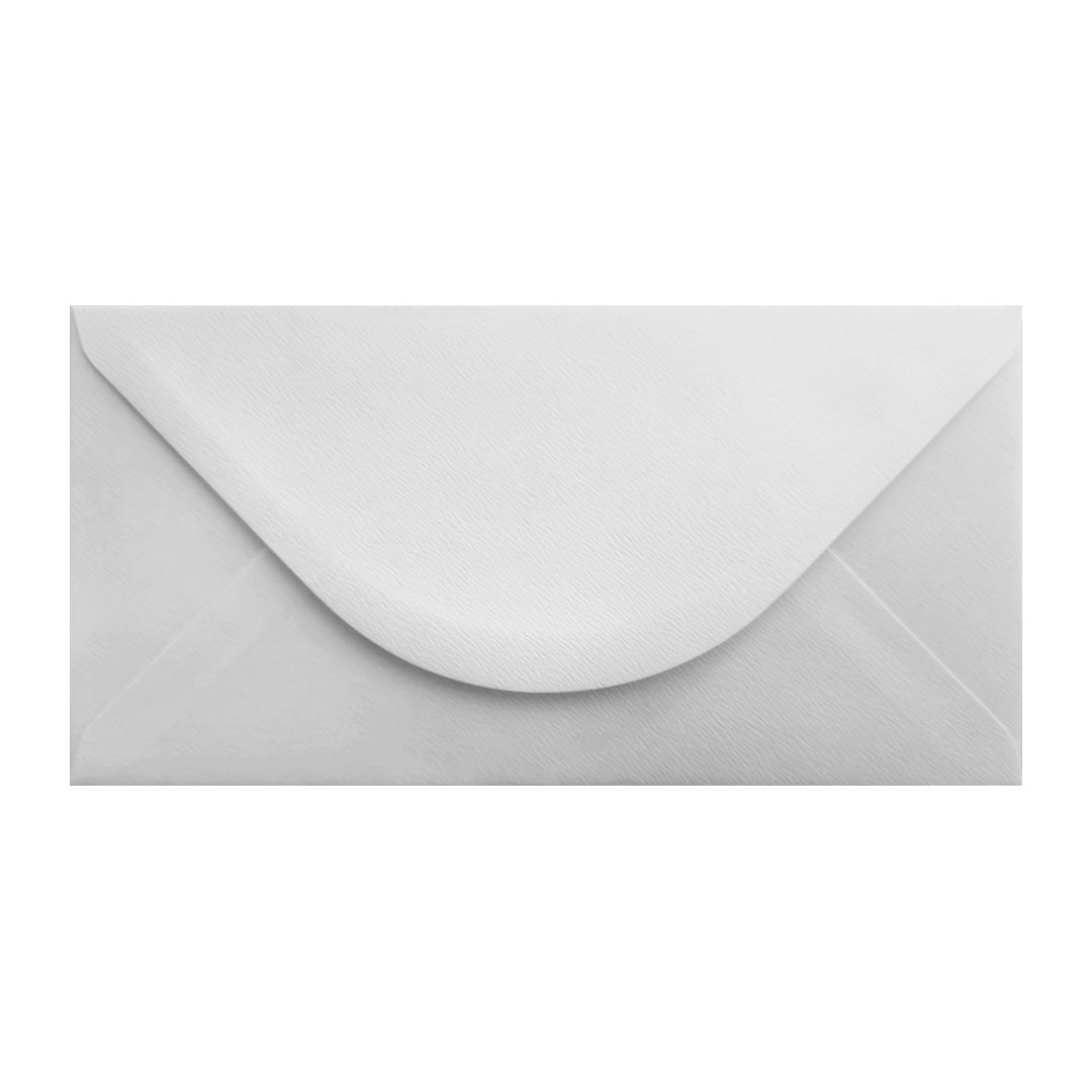 Alabaster White 110mm x 220mm Envelope. White 110gsm DL Envelope. Gummed.