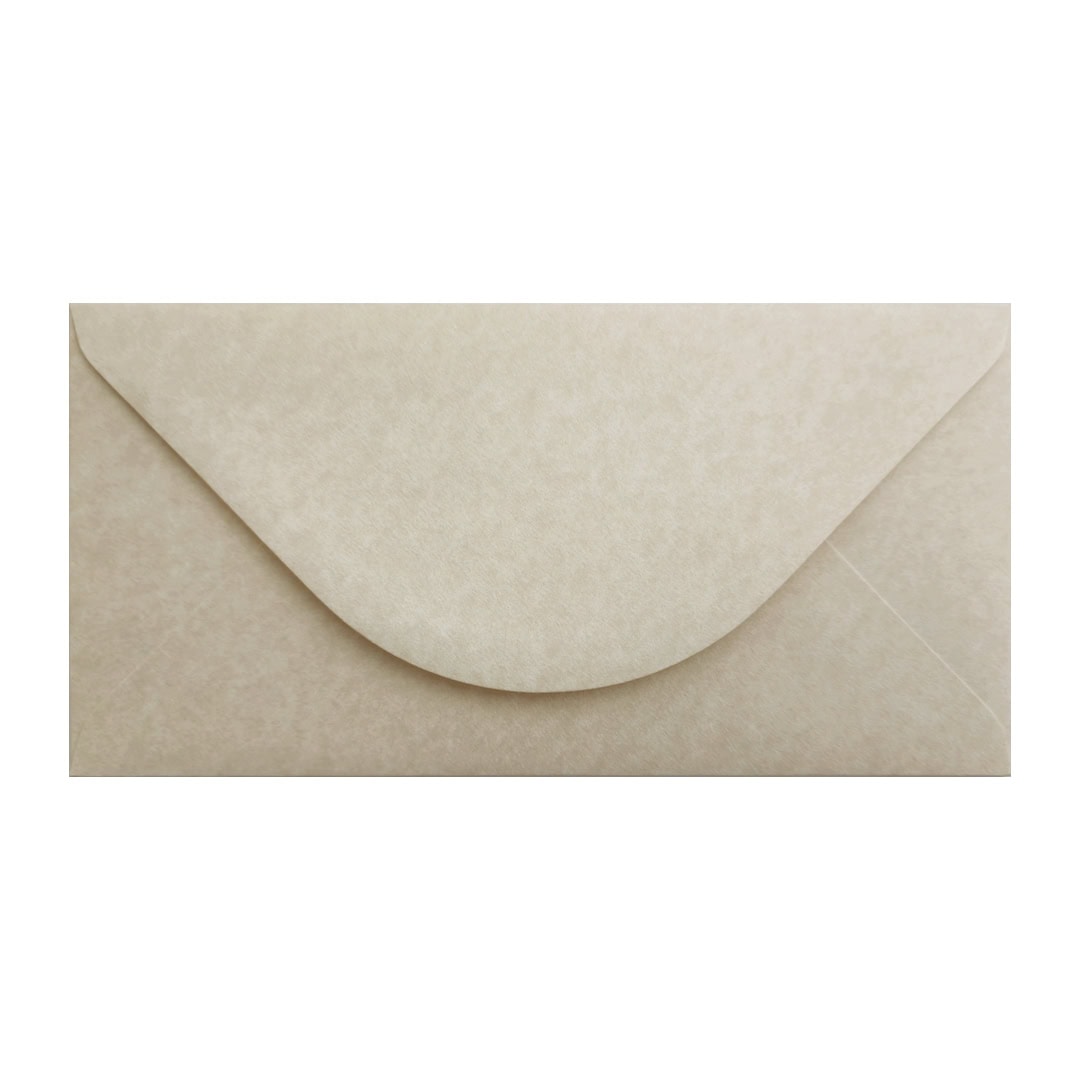 Parchment 110mm x 220mm DL Envelope. Gummed. 120gsm V-Flap.
